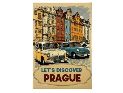 376346 gifty city plechovy magnet 8x5 5 cm retro auta na ulici