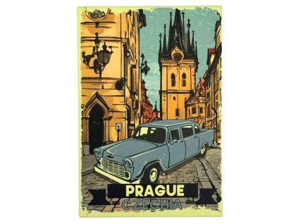 376343 gifty city plechovy magnet 8x5 5 cm retro skodovka