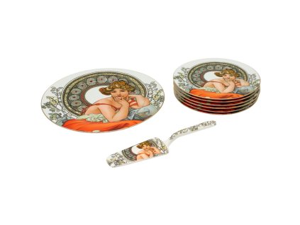 369635 home elements dortovy set dortovy talir 6 x talir dortova lzice mucha svetly