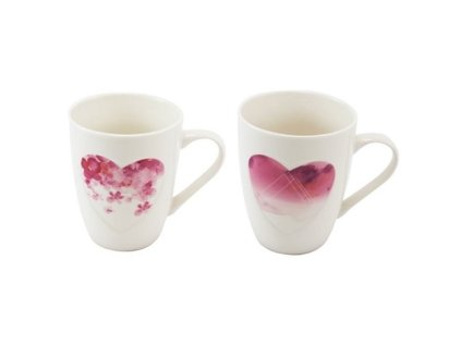 368576 home elements hrnek 340 ml s vytlacenym srdcem mix 2 designu