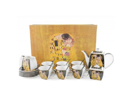 369569 home elements luxusni souprava na caj 15 ks klimt polibek tmavy