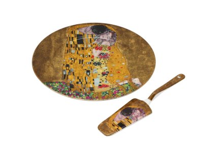 369602 home elements servirovaci talir s lopatkou klimt 34x24cm zlaty polibek