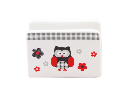 368294 home elements stojan na ubrousky sova cerna
