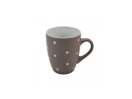 385937 hrnek 380 ml s puntiky svetle sedy