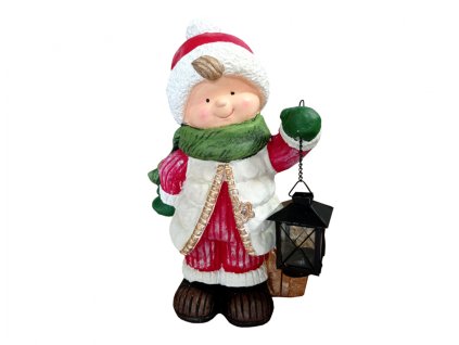 385160 kolednik s lucernou na cajovou svicku mgo keramika25x17x41cm