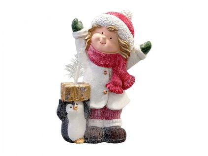 385163 kolednik s tucnakem mgo keramika 28x15x39cm