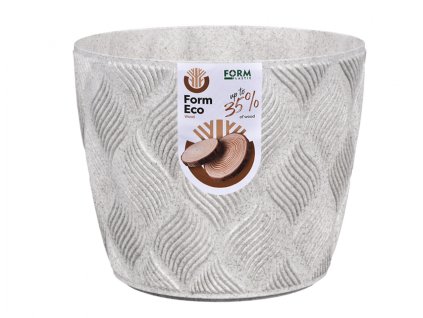 385118 obal na kvetnik flow petit eco wood plastovy d17x14cm