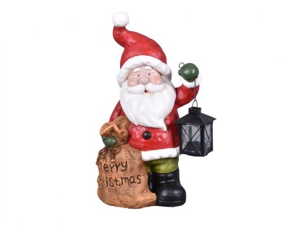 385169 santa claus s lucernou na cajovou svicku mgo keramika23x40cm