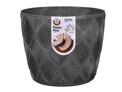 391502 obal na kvetnik flow petit eco wood plastovy d15x12cm