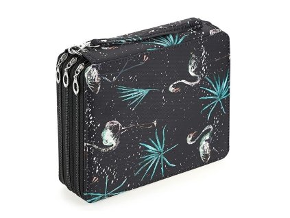 K405A ŠKOLNÍ POUZDRO ORGANIZÁTOR 4 KLAPKY FLAMINGO