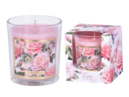 Svíčka ve skle FLORES Roses vonná 180g