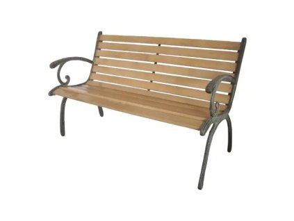 lavička zahradní 123x54x77cm litina/dřevo