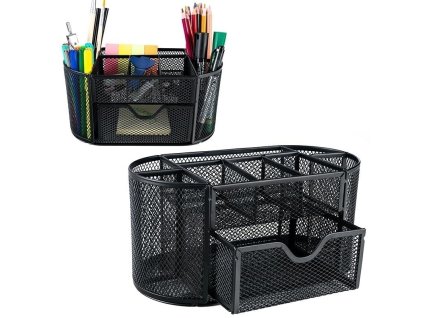 KOVOVÝ ORGANIZÉR NA STŮL M14A S 9 PŘIDAMI