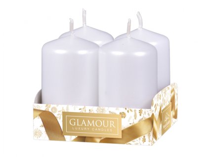 Svíčka adventní metalická lesklá d4x7cm 4ks