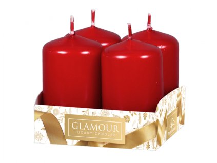 Svíčka adventní metalická lesklá d4x7cm 4ks