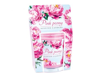 Svíčka ve skle FLORIS Pink peony vonná 130g
