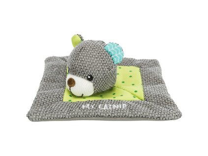 248268 junior snuggler plysovy mazlicek ctverec s medvedi hlavou 13 x 13 cm