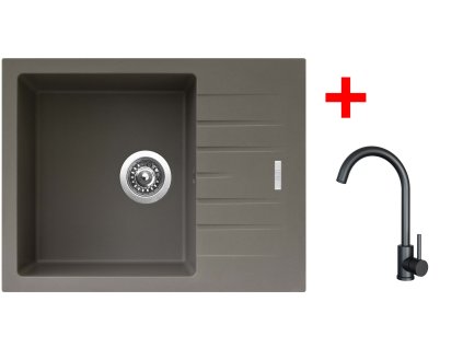 Sinks PERFECTO 650 Truffle + ARCO černá matná