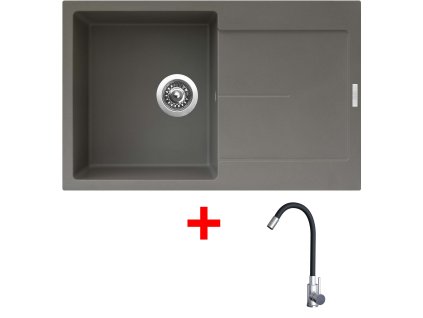 Sinks ULTIMA 790 Truffle + Elasta nerez/černá