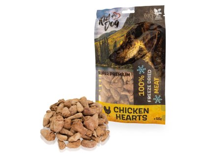 KIDDOG SUPER PREMIUM 100% kuřecí srdíčka sušená mrazem 50 g