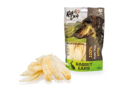 KIDDOG SUPER PREMIUM 100% přírodní králičí uši 50 g
