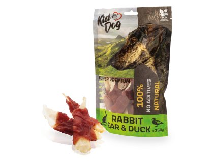 KIDDOG SUPER PREMIUM 100% kachní prsa na králičím uchu 150 g