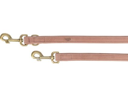 Vodítko PURE kožené nastavitelné, růžová