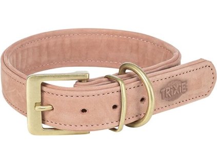 Obojek PURE kožený, růžová