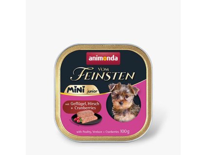 ANIMONDA paštika Vom Feinsten MINI Junior - drůbeží, zvěřina, brusinky pro psy 100 g