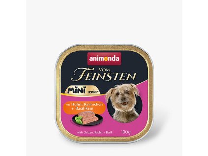 ANIMONDA paštika Vom Feinsten MINI Senior - kuře, králík, bazalka pro psy 100 g