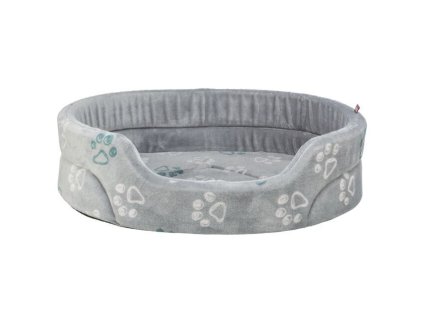 Pelech JIMMY Soft oválný, měkký plyš, světlešedý s tlapkami