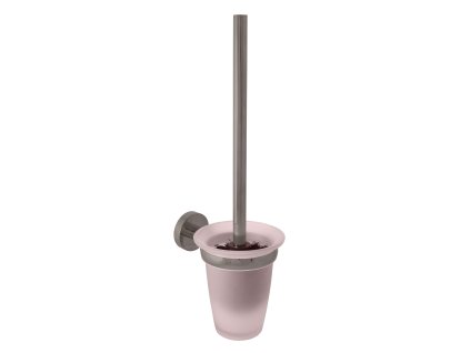 COLORADO - Koupelnový doplněk WC štětka, skleněná miska, Metal Grey - kartáčovaná COA0500MGK, RAV Slezák (Barva Metal Grey - kartáčovaná, Délka *)