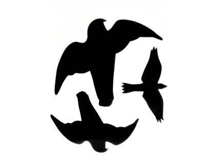 siluety dravce černé samolepící set 3 ks