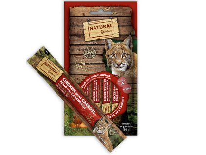 Natural Greatness Creamy VISION, funkční pamlsek - kuře, mrkev, 4 x 14 g