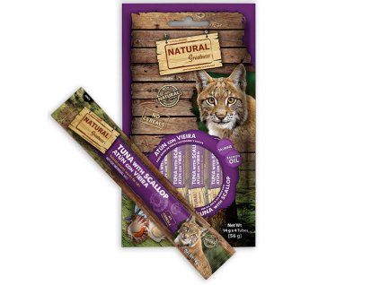 Natural Greatness Creamy DHA BRAIN, funkční pamlsek - tuňák, hřebenatka, 4 x 14 g