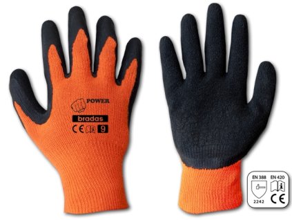 2222 ochranne pracovni rukavice bradas power latex vel 9