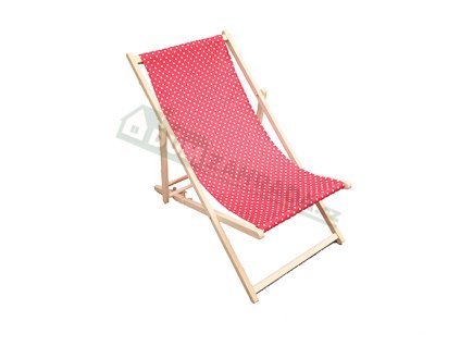 2744 zahradni lehatko klasik cervene s bilymi puntiky