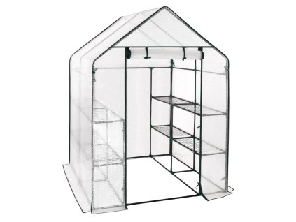 17976 zahradni foliovnik vespagarden regal 8 polic 143x143x195cm bily