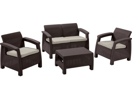 18994 zahradni set corfu ii set hneda bezova