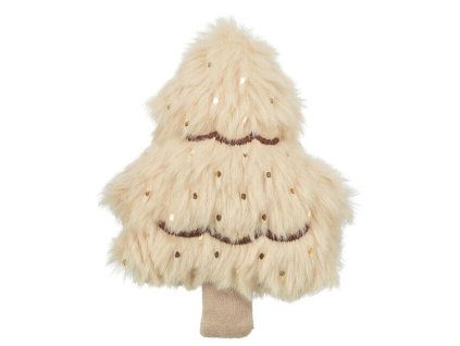 Vánoční stromek s catnipem, 10.5 cm, plyš, béžová/zlatá