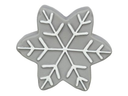 Vánoční hvězdička, se zvukem, 10 cm, latex, šedá