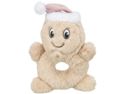 Vánoční sušenka, hračka se zvukem, 22 cm, plyš, krémová