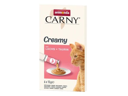 Animonda CARNY Creamy Salmon, krémový pamlsek, losos s taurinem, 6 x 15 g