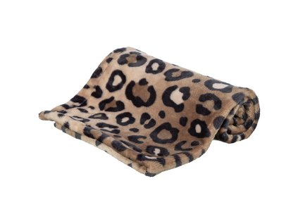 Plyšová deka LEO, 70 x 50 cm, vhodná pro alergiky, leopardí