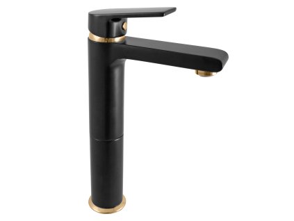 COLORADO - Umyvadlová vysoká baterie bez výpusti, Černá matná/Zlatá CO130.0CMATZ, RAV Slezák (Barva Černá matná/Zlatá, Rozměr 3,8")