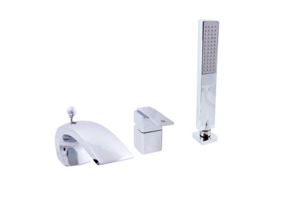 LOIRA - Vanová baterie 3-otvorová, vodopád, Chrom LR572.0S, RAV Slezák (Barva Chrom, Rozměr 3,8")