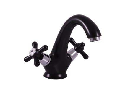 MORAVA RETRO - Umyvadlová baterie bez výpusti, Černá matná/Chrom MK128.0CMATC, RAV Slezák (Barva černá matná/chrom, Rozměr 3,8")