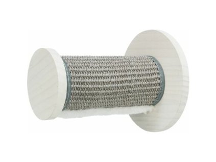 252045 kulaty schudek se sisalem prvek na stenu 18 22 cm borove drevo bila seda