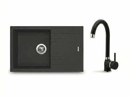 Sinks LINEA 780 Granblack + Polo GR – Set dřezu a baterie