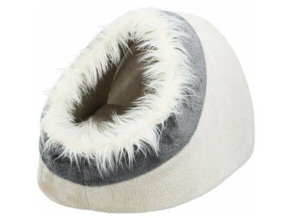 248622 minou plysova jeskyne 41 x 30 x 50cm bezova seda